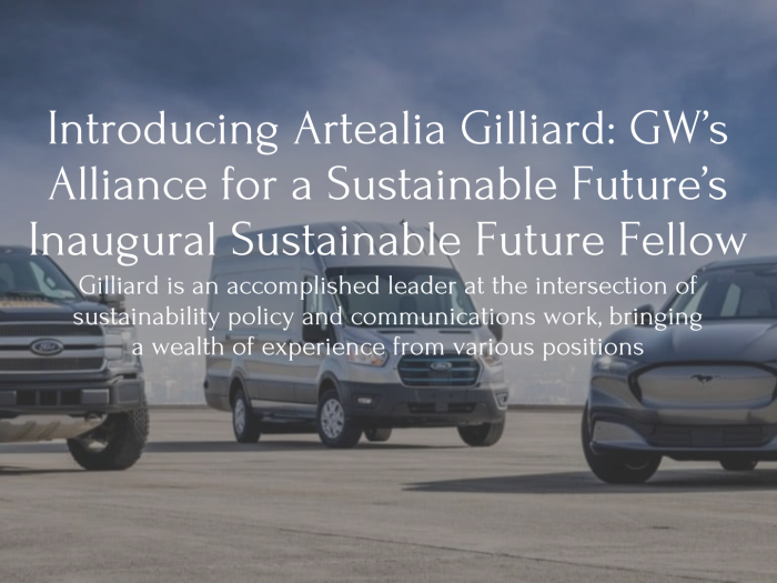 Article Title and Heading on top of 3 electric vehicles made by ford